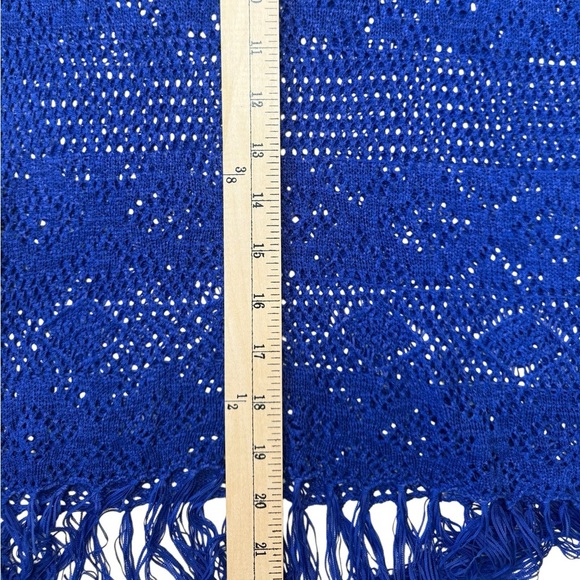 Chicos Blue Coverup Tunic Embroidered Boho Hippie Fringe Festival Size 0 (XS) - Picture 7 of 9